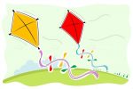Colourful Kites in Abstract Sketch Style